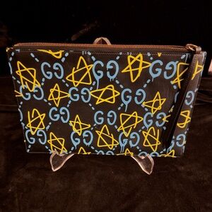 Authentic GUCCIGhost Large Leather Clutch Portfolio Bag 8x12
